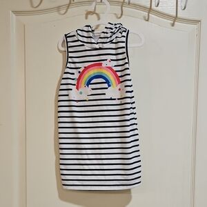 SHEIN Striped Sleeveless Dress with Rainbow Design
